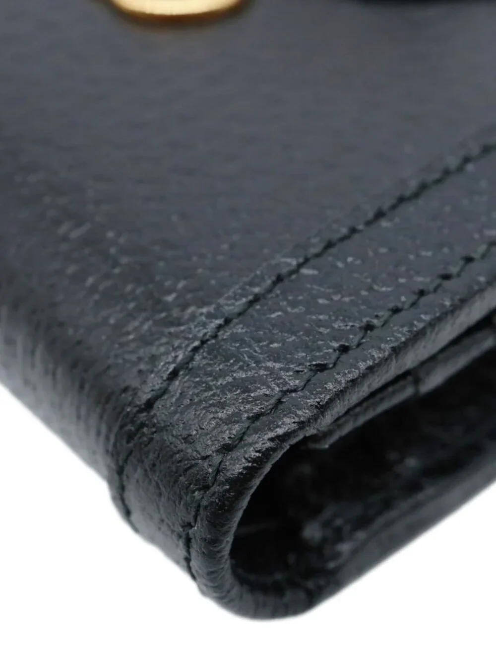 Gucci  Diana Small Bamboo Leather Card Case Wallet Black 658244